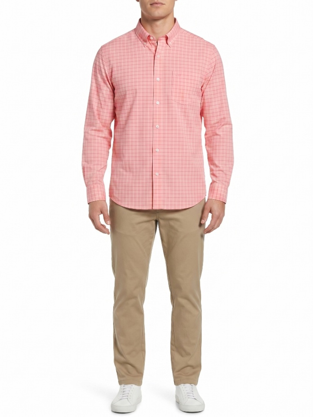 Southern Tide Intercoastal Shirt Pink Orange Plaid Long Sleeve Men's Size XL